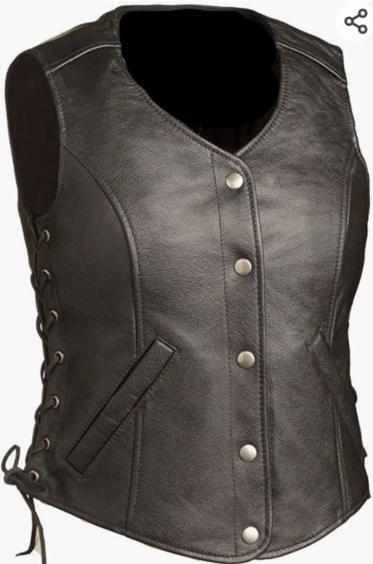 Brute Biker Gear Ladies Leather Vest