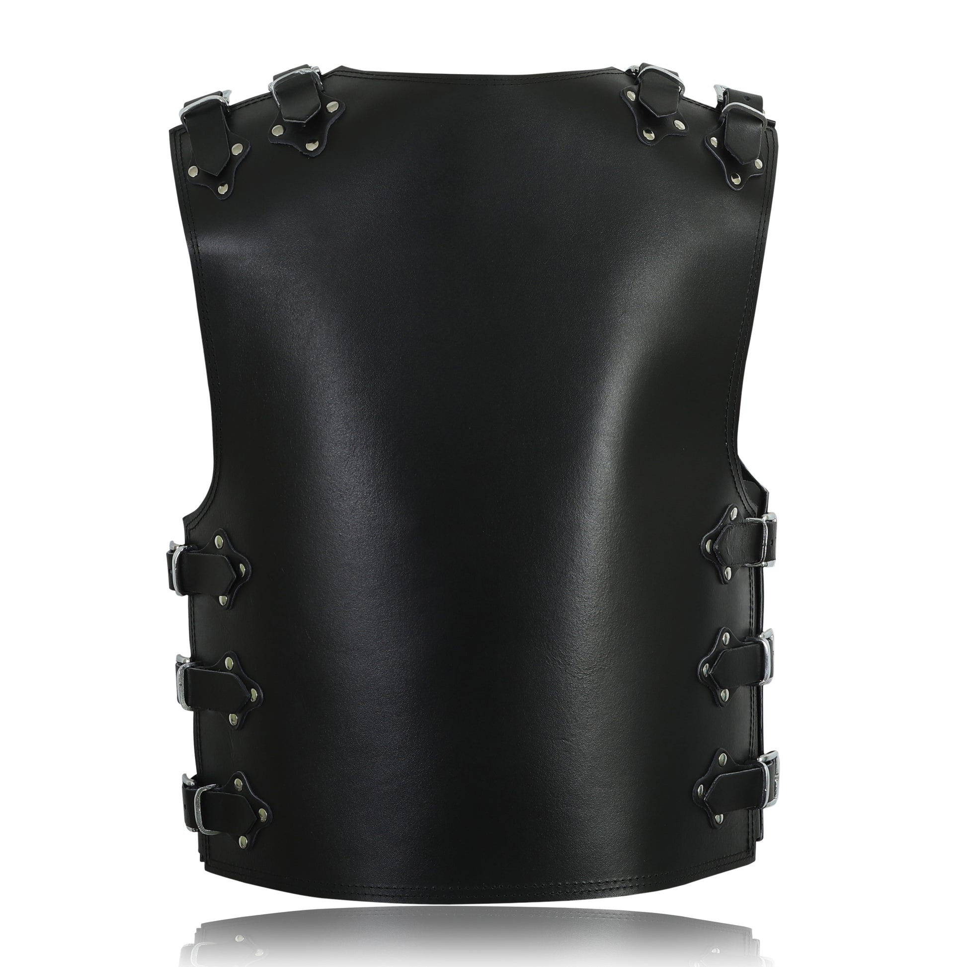 MENS LEATHER MOTORCYCLE VEST, 4MM THICK