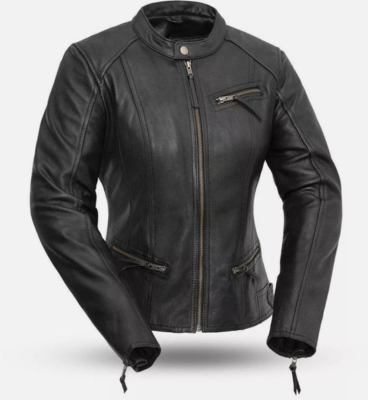 Womens Leather Motorcycle Jacket