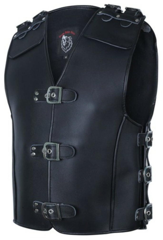 MENS LEATHER MOTORCYCLE VEST