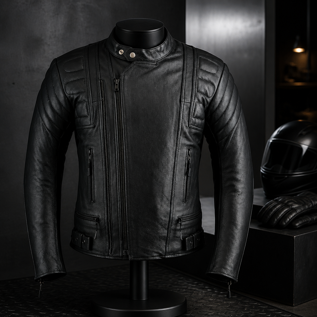 Mens Waterproof Leather Motorcycle Jacket