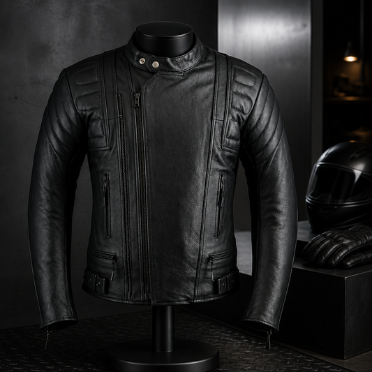 Mens Waterproof Leather Motorcycle Jacket