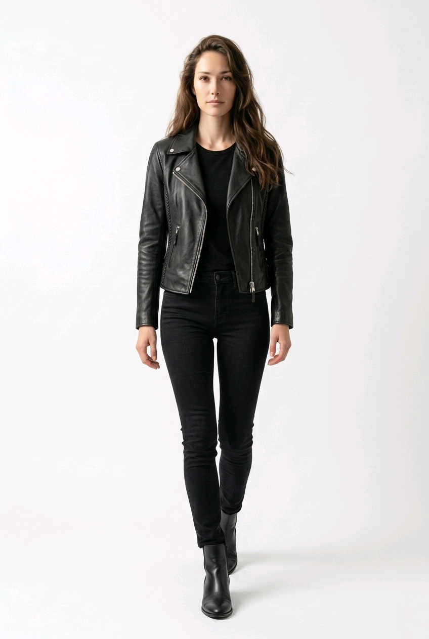 Womens Leather Brando Jacket