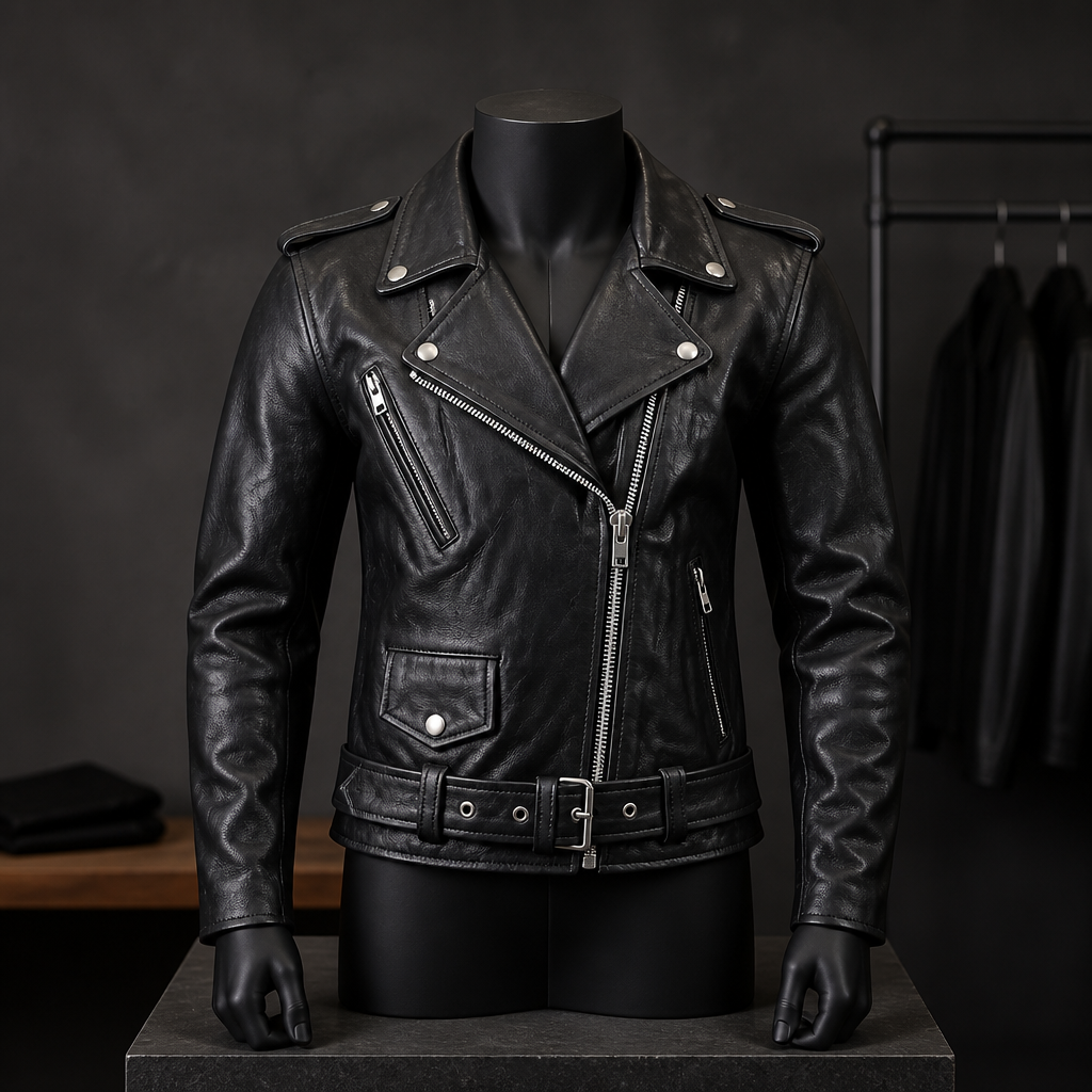 Women's Classic Brando Leather Motorcycle Jacket