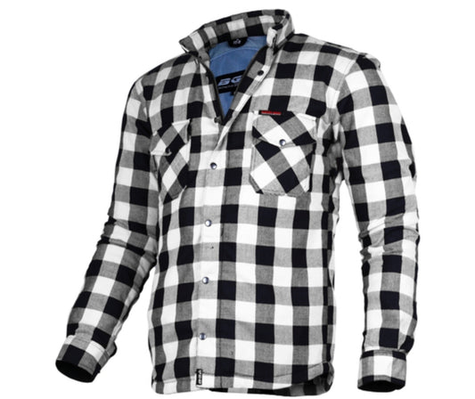 Kevlar Lined Motorcycle Shirt (Black and White)