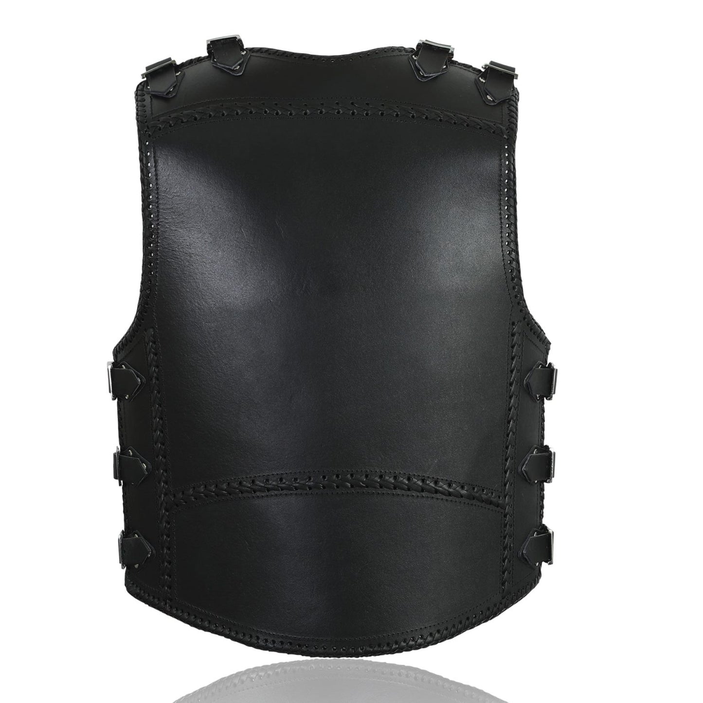 Mens Leather Motorcycle Vest, 4MM Leather Vest, Leather Vest