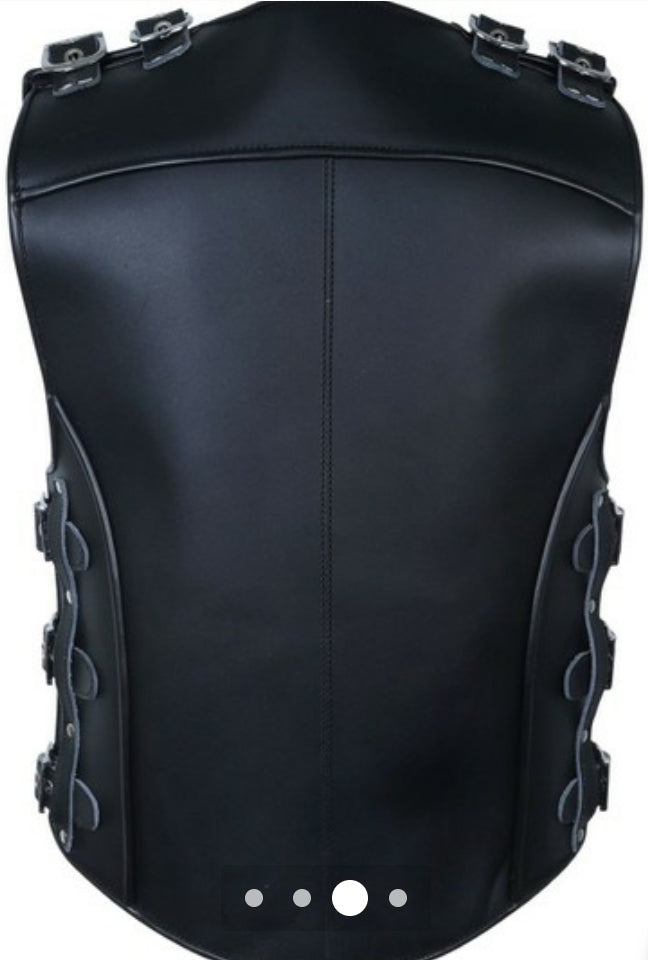 MENS LEATHER MOTORCYCLE VEST