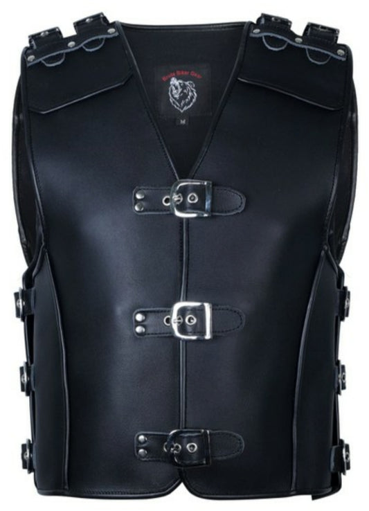 MENS LEATHER MOTORCYCLE VEST